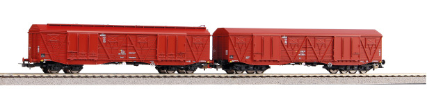 PIKO 58232 - H0 2-tlg. Großraumgüterwagen-Set 401Ka Gags-t + 401Ka Gas der PKP; Ep. V